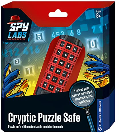 Thames & Kosmos Spy Labs: Cryptic Puzzle Safe | Da Vinci Code Cryptex Toy for Kids Age 8+ | Cryptex Lock Puzzle Box | Spy Gear for Aspiring Agents | STEM Logic Challenge | Part of Spy Labs Series