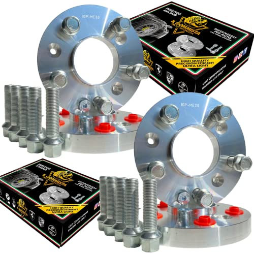 IGP KIT 4 Distanziali Ruote 16 + 20 mm Compatibili Con Mercedes Classe A w169 w176 w177 dal 2004 al 2023 AMG + 20 Bulloni in acciaio