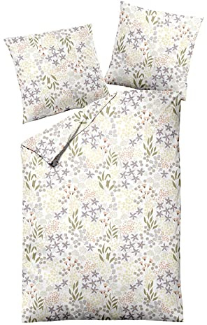 Dormisette Mako-Satin Bettwäsche Gosport gelb 1 Bettbezug 155 x 220 cm + 1 Kissenbezug 80 x 80 cm