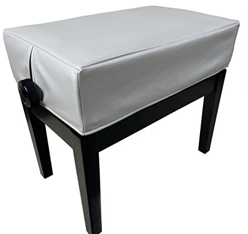 Abdeckung für Klavier Hocker Schwarz Klavierhocker Anti-Staub Stoff mit Löchern für Einzelsitz Pianobank, Universal Klavierbank Cover von Klavier, Flügel und E-Piano(Single Stool Cover, Offwhite)