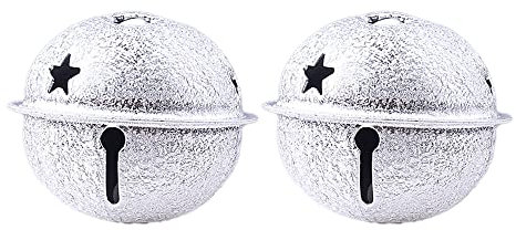 20 Stück 4cm Glöckchen zum Basteln,Glöckchen,Weihnachtsglöckchen,Rostschutz Glöckchen, Metallglöckchen Optimal für Handwerk, Schmuck, Festival Dekoration,Haustier Glocken,Silber A