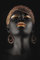Africaine Femmes Affiche Noir Or Afrique Femme Abstraite Toile Tableau Art Peintures Decoration Murale pour Salon Chambre Tableau Decoration, sans Cadre (40X50CM)