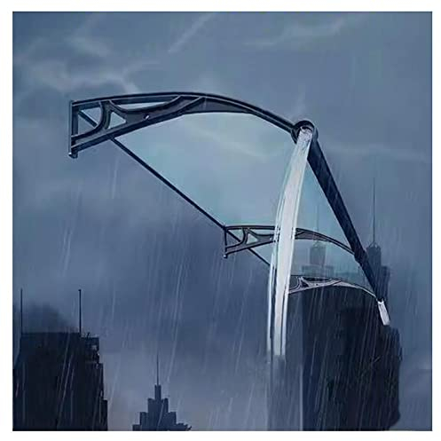 Große Waschbeckenüberdachung, Türüberdachung, Veranda, gewölbter Garten, Terrassenüberdachung, hitzebeständig, wasserdicht, mit Aluminiumhalterung, individuelle Größe (Farbe: Schwarz, Größe: 80 x 320