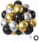 Luftballons Schwarze Gold Set, 60 Stück Schwarze Gold Silber Luftballons Schwarze Silber Gold Party Latex Ballons für Geburtstag Babyparty Graduierung Hochzeit Verlobung Neujahr Party Deko