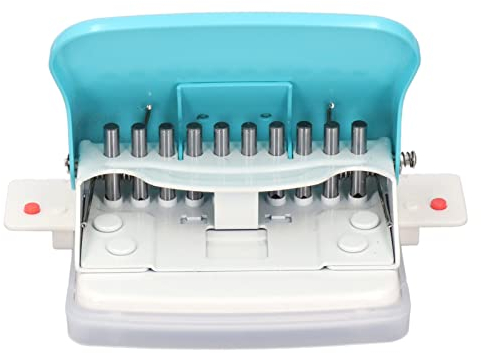 Mini-Bindemaschine, Tragbares Papierbindegerät, Hand-Spiralbinder für A4, A5, A6, A7, Rundlocher, Schule, Heimbüro, Hellblau