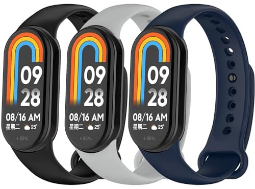 Monuary 3 Stück Ersatzarmbänder Kompatibel mit Xiaomi Smart Band 10/9/8, Farbenfrohe Sportliche Armbänder, Weich und Atmungsaktiv, Schnellverschluss
