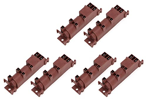 Bonkshire 6Pcs 220V Gas Stove AC Pulse Igniter with 4 Terminals Gas Water Heater Parts Spark Igniter for Cooktop Range