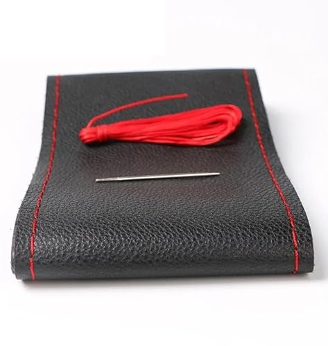 KIRYU Lenkradbezug Extra Großer Lenkradbezug Für Wohnmobil LKW Mikrofaser-Leder Auto-Lenkradgeflecht Langlebig 42Cm 45Cm 47Cm 50Cm Auto Lenkradhülle (Farbe : Red Thread 45cm)