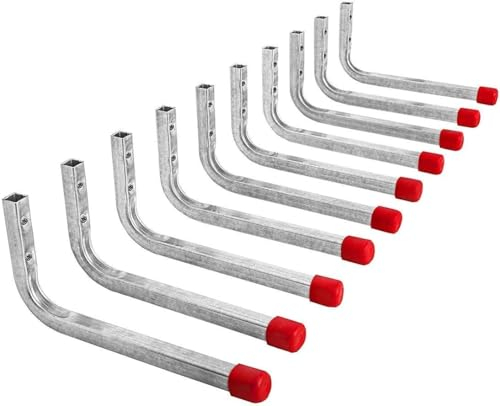 Gedotec ganci a muro da avvitare in acciaio zincato | LINEA | 6 pz. ganci per utensili lunghezza: 350 x 165 mm incl. materiale di fissaggio | ganci multiuso in metallo | staffa a muro garage | ganci