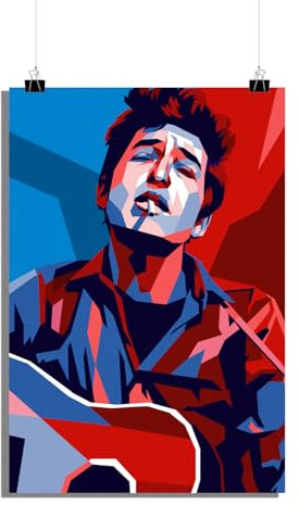 25 Artstreet Bob Dylanposter | Volkssymbol | Bob Dylan Kunst | Musikalische Legende | Wanddekoration | Singer Songwriter Porträt | Folk Rock Ikone | Perfekt zum Einrahmen (50x70)