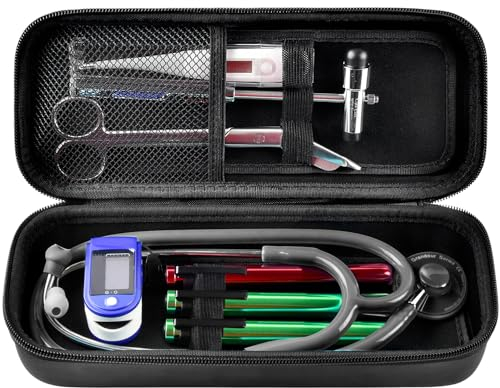 Casmilee Stethoskop Tasche für 3M Littmann Classic III Stethoskop zur Überwachung, Auch für Lightweight II S.E/für Kardiologie IV Diagnostik/für MDF Acoustica Stethoskope - Nur Tasche (Schwarz)