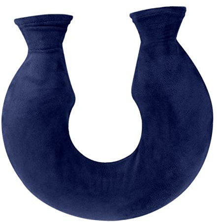 Mobestech Wärmflasche U-förmiges Design Modischer Handwärmer Kreativer Wärmbeutel Plüschstoff Wärmespeicherung Marineblau