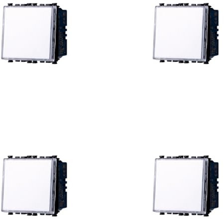 4 Pezzi Pulsante Targa Portanome Campanello, Compatibile Con Vimar Arke, Colore Bianco