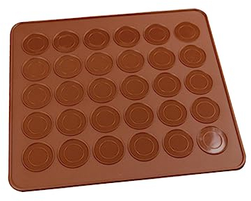 LIFKOME Juego de 30 Piezas para Hornear Macarrones Tapete de Silicona para Repostería Almohadilla Antiadherente Fácil de Limpiar Apto para Congelador Y Horno Microondas