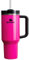 STANLEY Quencher H2.0 FlowState Vakuumisolierter Becher aus Edelstahl mit Deckel und Strohhalm für Wasser, Eistee oder Kaffee, Smoothie und mehr, Electric Pink, 1,2 l, 10-12552-026