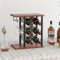 Dripex Countertop Wine Rack 3-Tier Freestanding Wine Rack with Glass Holder Wine Bottle Holder with Wood Tabletop, Metal Frame for Cabinet, Cupboard, Countertop, T-20221107001-GJW