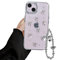 Reownest Compatible with iPhone 15 Plus/iPhone 14 Plus Case Glitter Clear Cute Bow knot Ribbon Aesthetic Pattern Design Women Girls Soft TPU Bumper Camera Lens Protection Phone Case +Chain