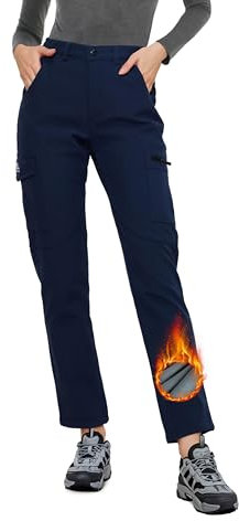 ATLASLAVA Skihose Damen Wasserdicht Wanderhose Fleece Gefüttert Softshellhose Warm Outdoor Hosen Winter