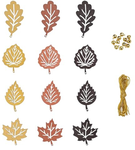 12Stück Herbstdeko,Herbst Deko Dekoration Hängend Fenster Holz Hängende Anhänger Autumn Fensterdeko Ahornblatt Hängen Decor Weihnachten Dekorationen Aesthetic Hängedeko,für Draußen Innen Herbstgesteck