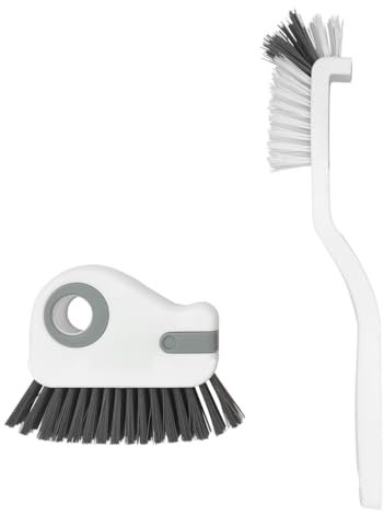 2pcs 2 in 1 Groove Crevice Cleaning Brush Window Track Cleaning Tools,Multifunction Grout Cleaner Tool Crevice Cleaning Brush with Hidden Scraper for Sliding Door Track,Window Sill,Window Seal