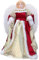Lamppdcor Weihnachtsengel Weihnachtsbaumtopper 11.8x7 Weihnachtsgel mit pelzigem Flügel Heiliger Engel Baum mit Plastikkegel für Weihnachtsbaumdekorationen, rot