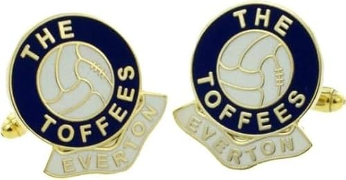 Football Coloured Enamel Cufflinks Everton