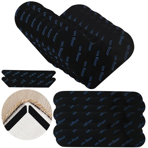 30 Antirutschmatte für Teppich, Teppich rutschfest, Teppich Antirutschunterlage Teppichstopper, 12 Teppich Klebeband + 16 Herzförmige Rutschmatte für Teppich + 2 Trapez Anti Rutsch Teppichunterlage