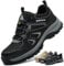 Arbeitsschuhe Herren S1P Sicherheitsschuhe Damen Leicht ESD Stahlkappenschuhe Küche rutschfest Atmungsaktiv Sportlich Schwarz EU 42