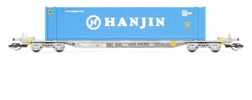 Hornby TT TT6027 TOUAX, Sffgmss IFA Wagon with 45' Container 'HANJIN' - Era 11 Freight Wagons, Blue