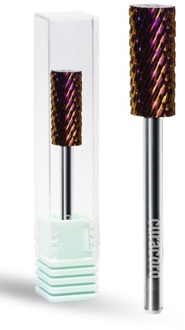 Curacoro Nail Drill Bits 3/32 Inch - Small Cylinder Carbide Bit (Coarse) for Professional Finish, Removal, Shaping & Smoothing Acrylic, Gel Nails, Nail Design, Pedicure, Manicure, Salon & Home