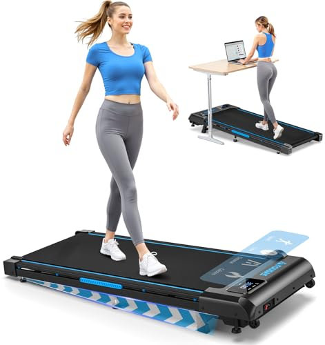 FOUSAE Tapis Roulant Elettrico-Tapirulan da Casa Mini Walking Pad,Tapis Roulant salvaspazio, Corsa con 4 modalità di velocità, Telecomando e Display LED