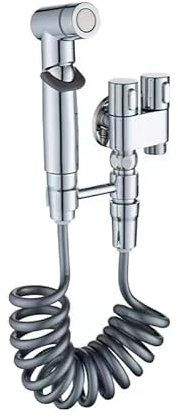 HOMMIA Ducha higiénica para WC, Grifo Bidet para WC, Ducha bidet con chorro de agua, Grifo para Inodoro con manguera para bidet en acero inox