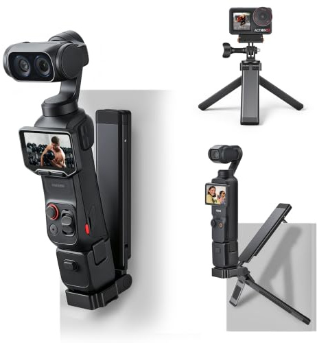 Universelles Magnetstativ für Insta360 X6/Luna Ultra & Osmo Pocket 4/3 | 250° Verstellbarer Faltbarer Aluminium-Stativadapter mit 1/4 Gewinde für Desktop/Unterwegs-Aufnahmen