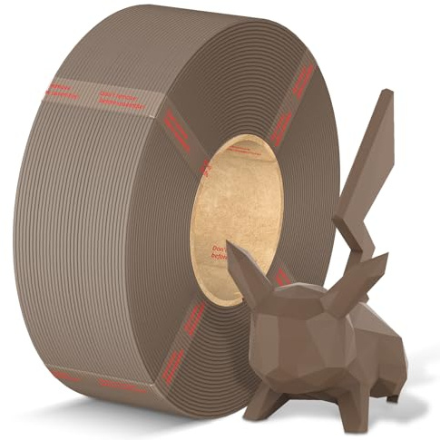 ANYCUBIC PLA Filament Refill, 1.75mm 3D Drucker Filament ohne Spule, Maßgenauigkeit +/- 0.02mm, passend zu den meisten wiederverwendbaren Spulen, 1KG Braun