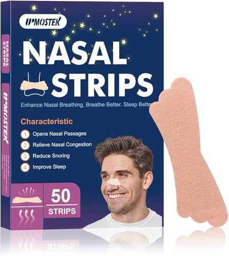 50 Piezas Tiras Nasales Antironquidos para Roncar y Respirar, Tiras para la Nariz para Deportes y Sueño, Ayuda a Dejar de Roncar y Alivio de la Congestión Nasal, Anti Ronquidos