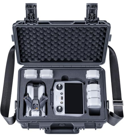 Lykus Titan MM510 Waterproof Hard Case for DJI Mini 5 Pro and RC2/RC-N3 | CASE ONLY,Fits Fly More Combo,Up to 7 Batteries,Supports RC Lanyard,IP67 Waterproof,Shockproof,Shoulder Strap Included