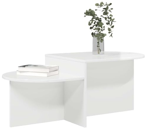 vidaXL Couchtisch Hochglanz Weiß 100 x 50 x 40 cm Holzwerkstoff, Wohnzimmer, moderner Couchtisch, minimalistisches Design, stylisches Zentrum für Deko und praktische Nutzung
