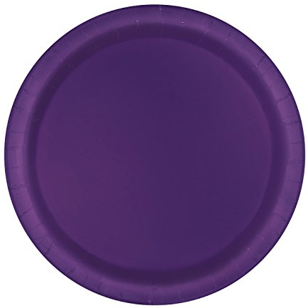 Unique Party - Platos de Papel - 23 cm - Morado Oscuro - Paquete de 16 (33055)