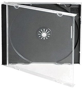 Media Replication CD/DVD Jewel 10.4mm Cases for 1 Disc with Black Tray (50)