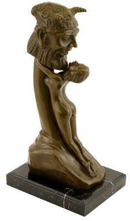 Kunst & Ambiente - Zweiteilige Erotik Bronzefigur - Phallus anbetende Frau - Echte Penis Bronze - Sexy Figur - Frauen Akt - Heiße Sexy Frauen
