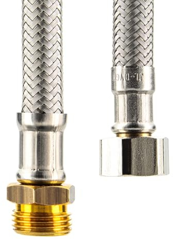 tecuro Sanitär Verbindungsschlauch 3/8 ÜWM x 3/8 AG x 200 mm, KTW-A- DVGW geprüft, temperaturbeständig von -5°C bis 70°C
