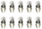 CARALL 10 Pezzi Lampadine Alogene Mignon J BA7S T2W 12V 2W, Ricambi Lampade 12V Per Auto e Moto