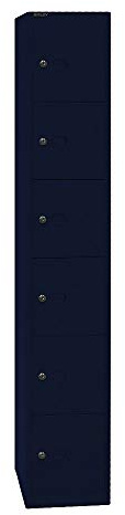 BISLEY Schließfachschrank Office, 1 Abteil, 6 Fächer, T 457 mm, Metall, 639 Oxfordblau, 45.7 x 30.5 x 180.2 cm