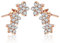 Yumilok Roségold 925 Sterling Silber Zirkonia Blumen Ohrklemme Ohrstecker Ohrringe Hypoallergen Ohrschmuck Ear Cuffs für Damen Frauen Mädchen