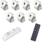 VBLED® 7er-Set 1W Mini Aufbaustrahler -Schwenkbar warmweiß Dimmbar mit Funk Netzteil und Fernbedienung