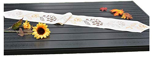 Tischläufer Tischband Läufer Baumwolle Vintage- Style 20 x 160 cm Ecru/Braun