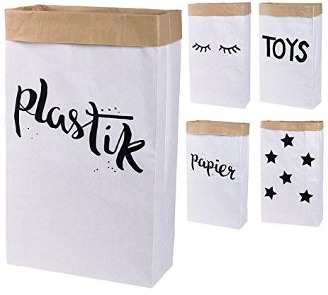 Papiersack Paper Bag eckig Kraftpapier Beutel Braun Weiß (Plastik)