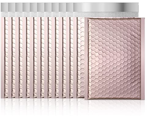 Fu Global Metallic Bubble Versandtaschen, selbstklebend, gepolsterte Briefumschläge rose gold