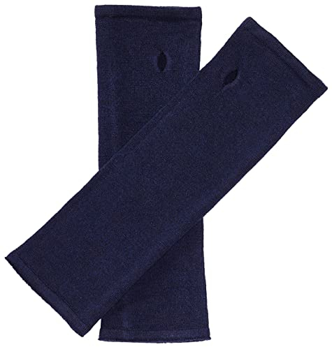 Enter the Complex® Manicotti di Lana per le Donna, Lana Merino, Scaldapolsi Senza Dita, Scaldabraccia, Blu Marina