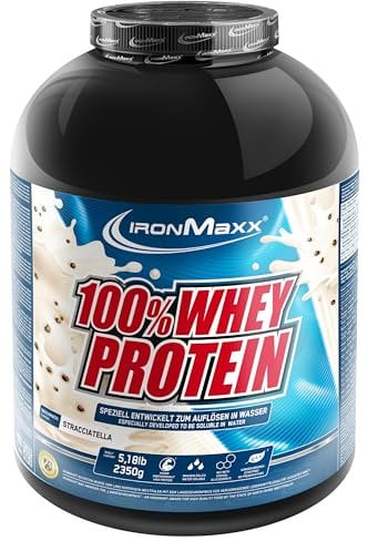 IronMaxx 100% Whey Protein Pulver 2350g - Stracciatella | Cremiger Eiweißshake mit BCAAs & EAAs | High Protein, Low Carb & zuckerarm | Ideal für Muskelaufbau, Diät & Fitness Design kann variieren